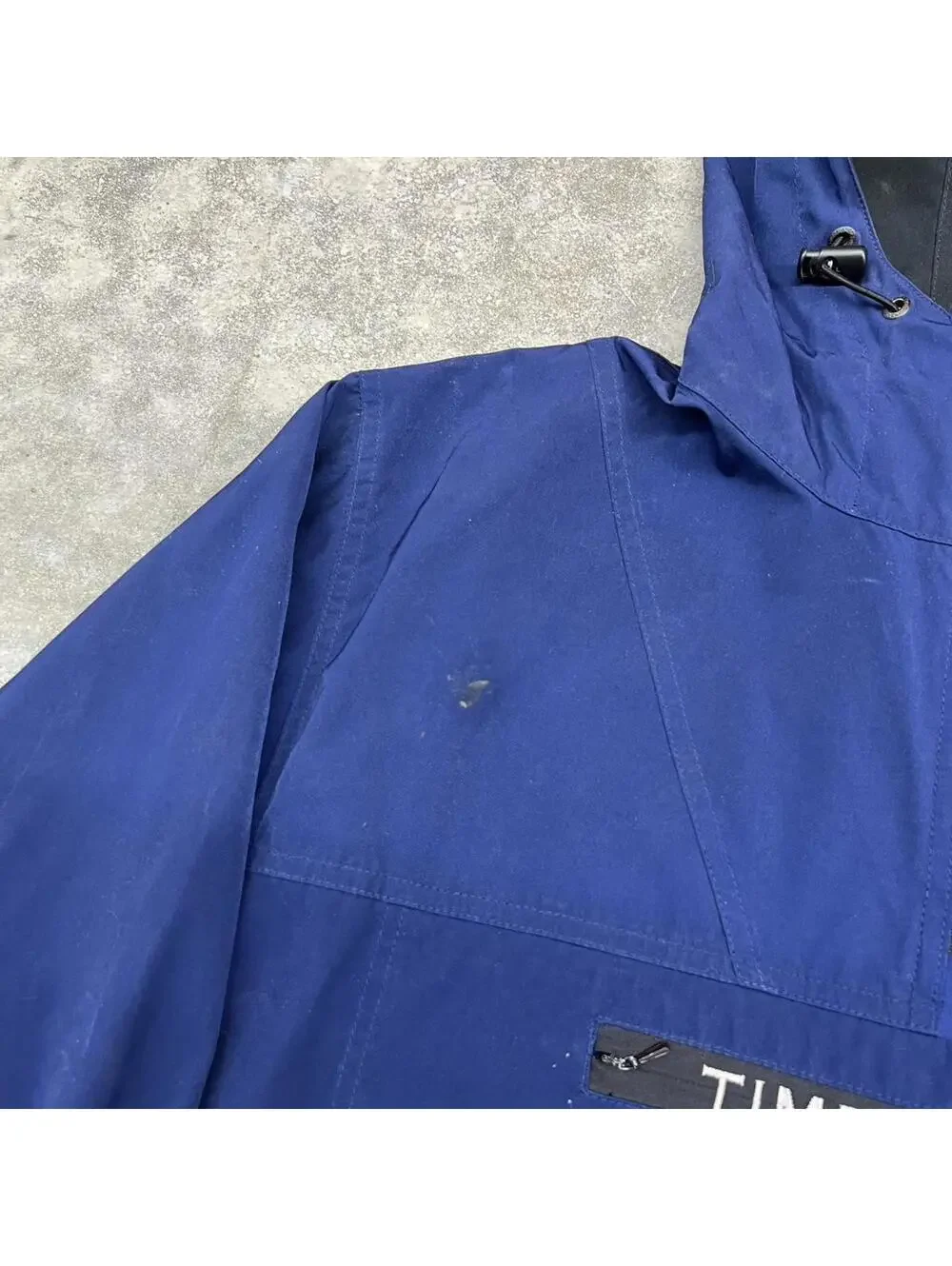 vintage timberland performance navy blue anorak jacket size medium